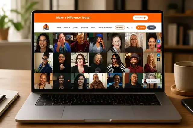 JSpeaks community website with events, memberships and donation features